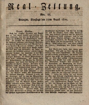 Erlanger Real-Zeitung Dienstag 15. August 1820