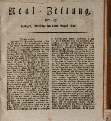 Erlanger Real-Zeitung Dienstag 22. August 1820