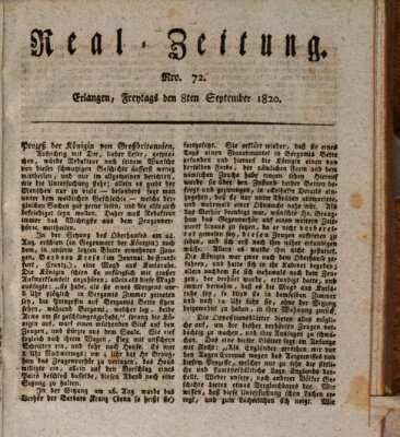 Erlanger Real-Zeitung Freitag 8. September 1820