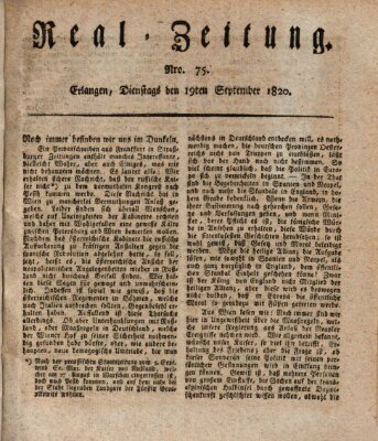 Erlanger Real-Zeitung Dienstag 19. September 1820