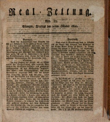 Erlanger Real-Zeitung Freitag 20. Oktober 1820