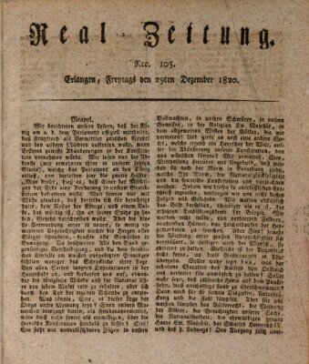 Erlanger Real-Zeitung Freitag 29. Dezember 1820