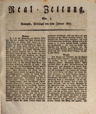 Erlanger Real-Zeitung Dienstag 9. Januar 1821