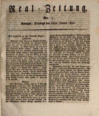 Erlanger Real-Zeitung Dienstag 16. Januar 1821