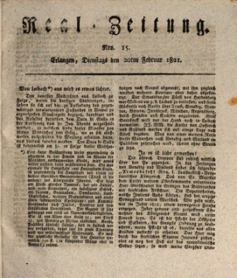 Erlanger Real-Zeitung Dienstag 20. Februar 1821