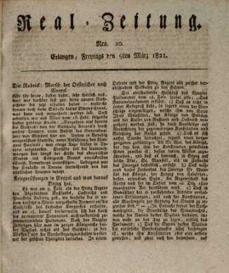 Erlanger Real-Zeitung Freitag 9. März 1821