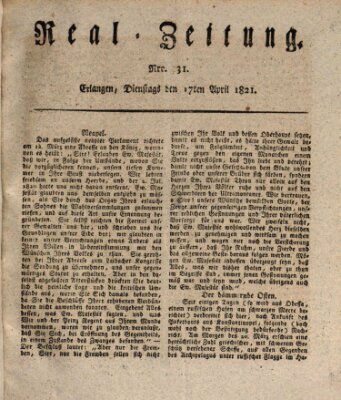 Erlanger Real-Zeitung Dienstag 17. April 1821