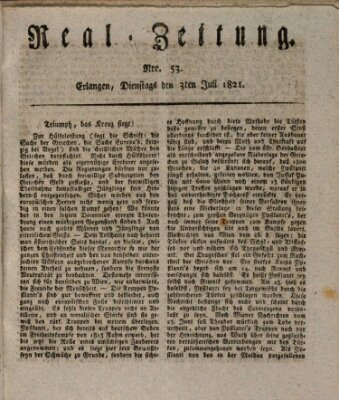 Erlanger Real-Zeitung Dienstag 3. Juli 1821