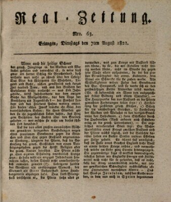 Erlanger Real-Zeitung Dienstag 7. August 1821