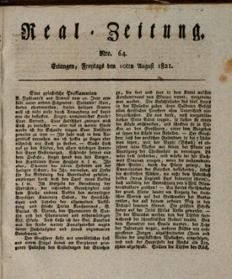 Erlanger Real-Zeitung Freitag 10. August 1821