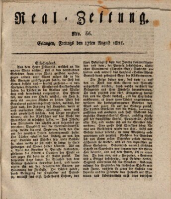 Erlanger Real-Zeitung Freitag 17. August 1821