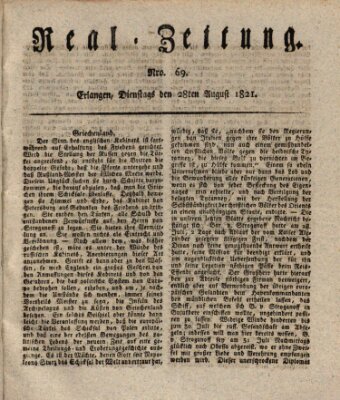 Erlanger Real-Zeitung Dienstag 28. August 1821