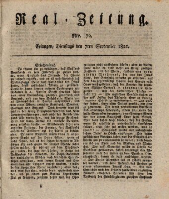 Erlanger Real-Zeitung Freitag 7. September 1821