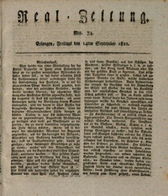 Erlanger Real-Zeitung Freitag 14. September 1821