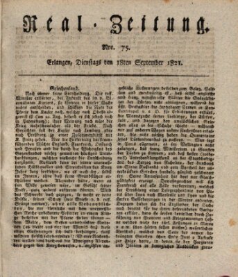 Erlanger Real-Zeitung Dienstag 18. September 1821