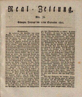 Erlanger Real-Zeitung Freitag 21. September 1821