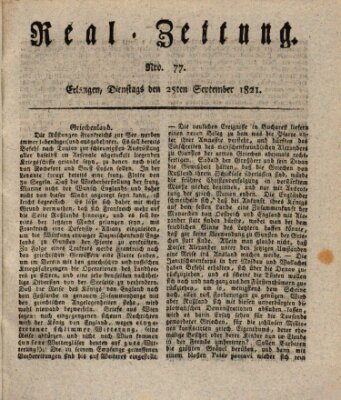 Erlanger Real-Zeitung Dienstag 25. September 1821