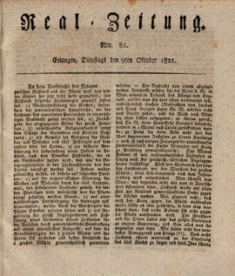 Erlanger Real-Zeitung Dienstag 9. Oktober 1821
