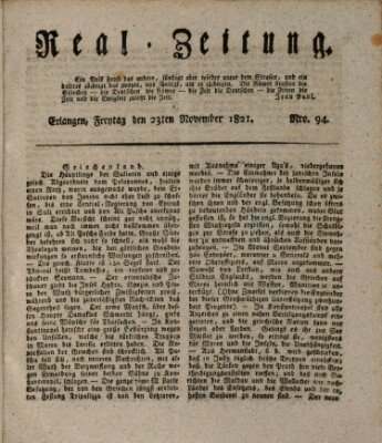 Erlanger Real-Zeitung Freitag 23. November 1821