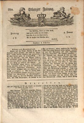 Erlanger Zeitung (Erlanger Real-Zeitung) Freitag 4. Januar 1822