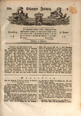 Erlanger Zeitung (Erlanger Real-Zeitung) Dienstag 8. Januar 1822