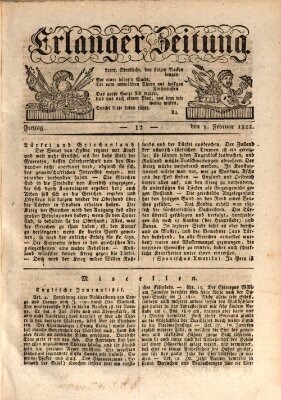 Erlanger Zeitung (Erlanger Real-Zeitung) Freitag 8. Februar 1822