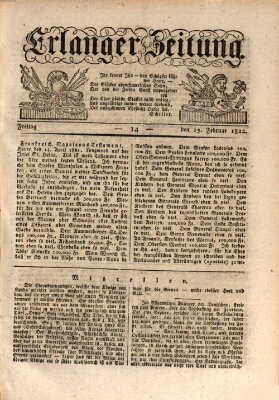 Erlanger Zeitung (Erlanger Real-Zeitung) Freitag 15. Februar 1822