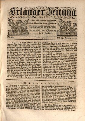 Erlanger Zeitung (Erlanger Real-Zeitung) Dienstag 19. Februar 1822