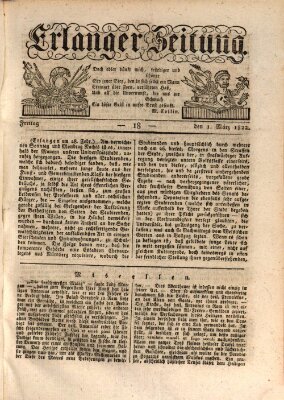 Erlanger Zeitung (Erlanger Real-Zeitung) Freitag 1. März 1822