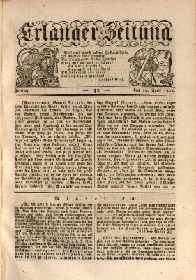 Erlanger Zeitung (Erlanger Real-Zeitung) Freitag 19. April 1822