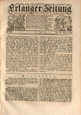 Erlanger Zeitung (Erlanger Real-Zeitung) Freitag 26. April 1822