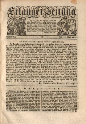 Erlanger Zeitung (Erlanger Real-Zeitung) Donnerstag 25. Juli 1822