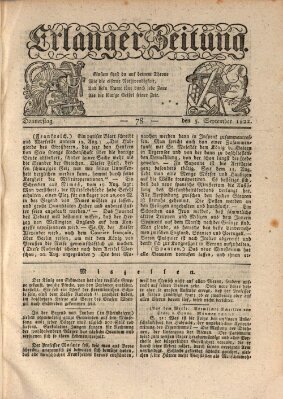 Erlanger Zeitung (Erlanger Real-Zeitung) Donnerstag 5. September 1822