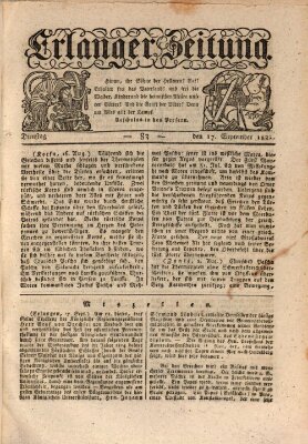 Erlanger Zeitung (Erlanger Real-Zeitung) Dienstag 17. September 1822