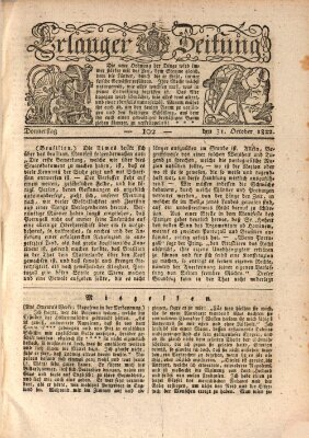 Erlanger Zeitung (Erlanger Real-Zeitung) Donnerstag 31. Oktober 1822