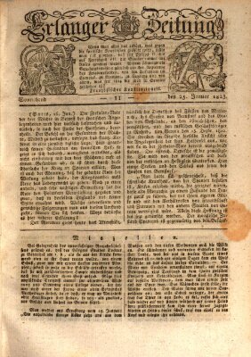 Erlanger Zeitung (Erlanger Real-Zeitung) Samstag 25. Januar 1823