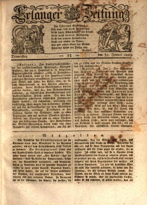 Erlanger Zeitung (Erlanger Real-Zeitung) Freitag 31. Januar 1823