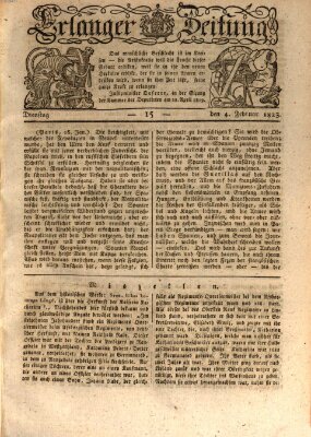 Erlanger Zeitung (Erlanger Real-Zeitung) Dienstag 4. Februar 1823