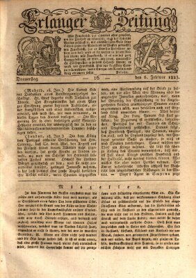 Erlanger Zeitung (Erlanger Real-Zeitung) Donnerstag 6. Februar 1823