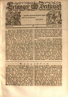 Erlanger Zeitung (Erlanger Real-Zeitung) Samstag 8. Februar 1823