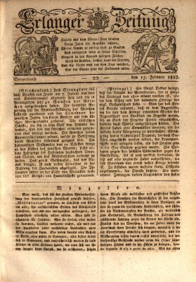 Erlanger Zeitung (Erlanger Real-Zeitung) Samstag 15. Februar 1823