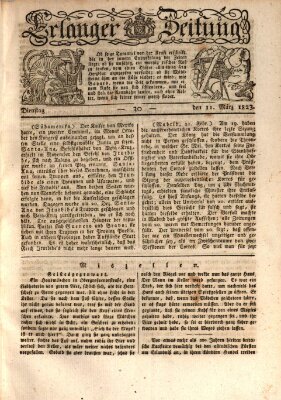 Erlanger Zeitung (Erlanger Real-Zeitung) Dienstag 11. März 1823