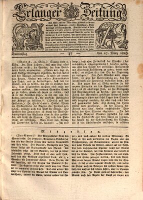 Erlanger Zeitung (Erlanger Real-Zeitung) Donnerstag 27. März 1823