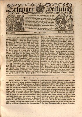 Erlanger Zeitung (Erlanger Real-Zeitung) Donnerstag 1. Mai 1823