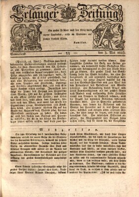 Erlanger Zeitung (Erlanger Real-Zeitung) Samstag 3. Mai 1823