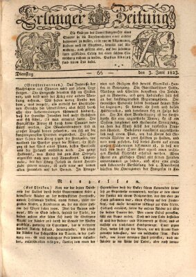 Erlanger Zeitung (Erlanger Real-Zeitung) Dienstag 3. Juni 1823