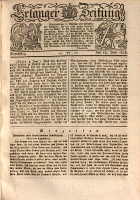 Erlanger Zeitung (Erlanger Real-Zeitung) Donnerstag 19. Juni 1823