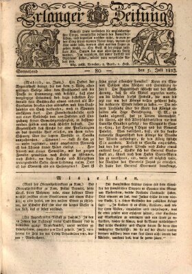 Erlanger Zeitung (Erlanger Real-Zeitung) Samstag 5. Juli 1823