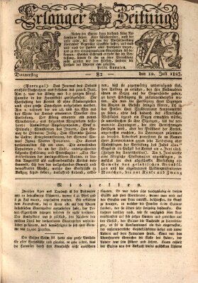 Erlanger Zeitung (Erlanger Real-Zeitung) Donnerstag 10. Juli 1823