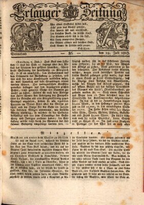 Erlanger Zeitung (Erlanger Real-Zeitung) Samstag 19. Juli 1823